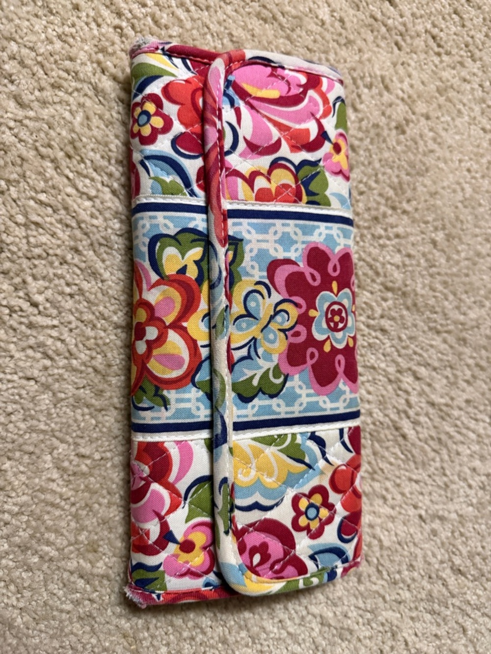 Vera Bradley Pink Geometric Quilted Wallet Organizer